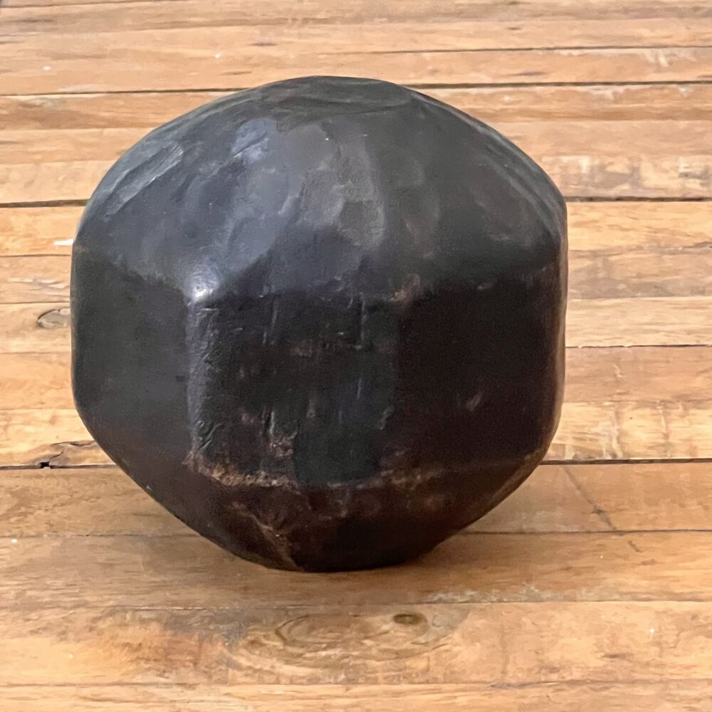Threshold Studio McGee 5"Decorative Chiseled Wood Sphere Figurine Black - Picture 6 of 8